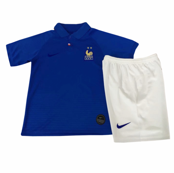 Kids 2019 France Blue Soccer KitShirtShorts - Official Replica 18472