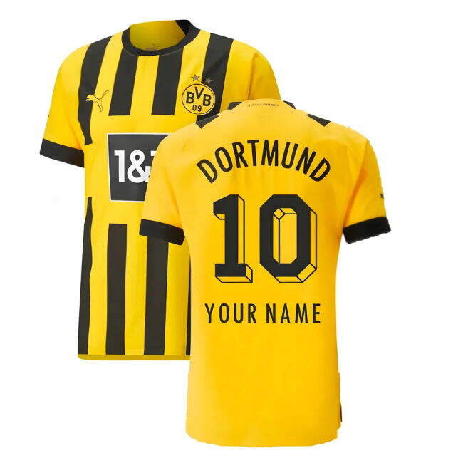 2022-2023 BVB Home Match Quality Shirt (Your Name) Stretch Fabric