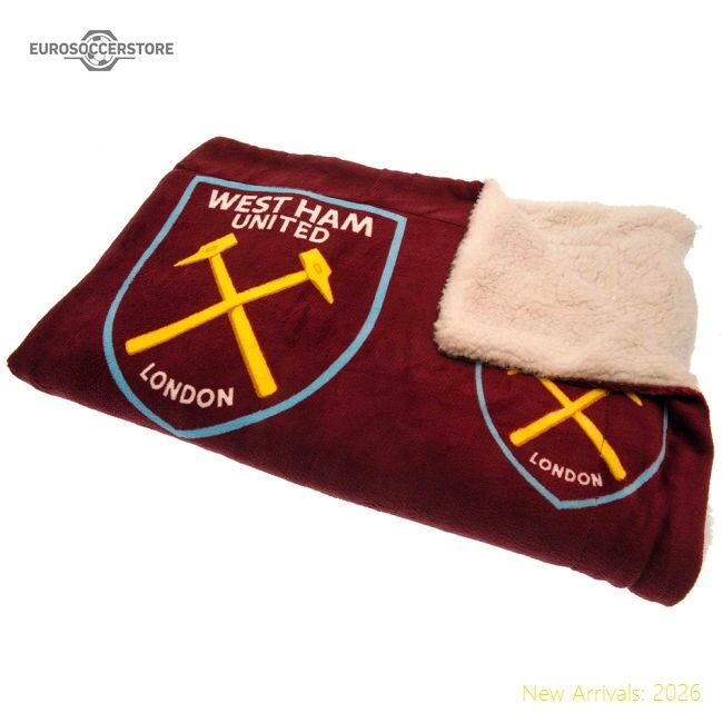 West Ham United Fc Sherpa Fleece Blanket - Collectors Item
