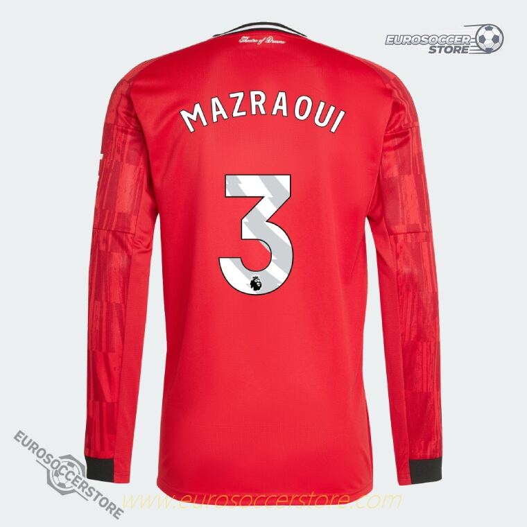 Manchester United 25-26 Season Home Long Sleeve Version 3 Jersey with MAZRAOUI 3