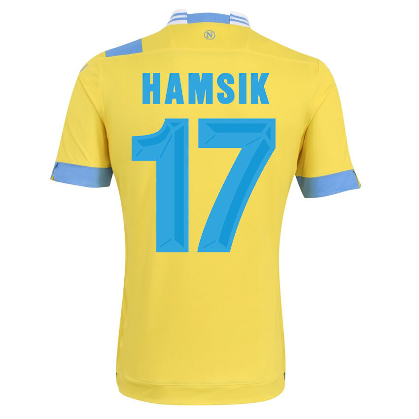 13-14 Napoli 17 Hamsik Away Yellow Jersey Shirt - Official Replica