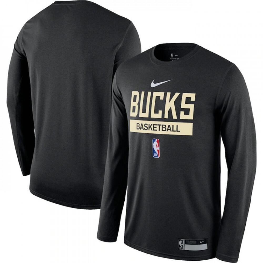 Men's Milwaukee Bucks Black 2022/23 Legend On-Court Practice Performance Long Sleeve T-Shirt