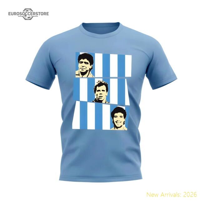 Trending Fan-Favorite Maradona Zola Careca Napoli T-Shirt (Sky)