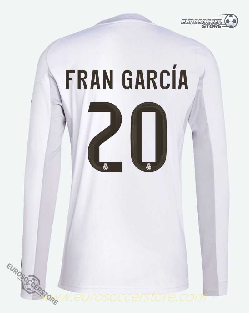Real Madrid 25-26 Home Long Sleeve Jersey with Fran García 20