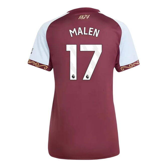 Football Aston Villa Home Shirt Womens Malen #17 Elite Performance...