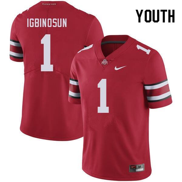 Youth(kids) Ohio State Buckeyes #1 Davison Igbinosun Big Ten Jersey