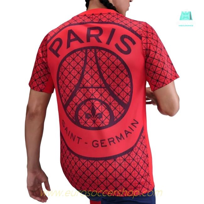 2025-2026 PSG Academy Pro Away Pre Match Shirt (Red)