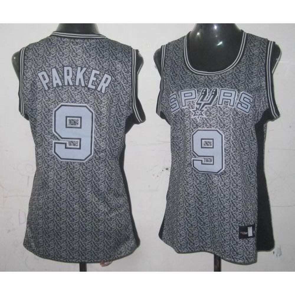 Spurs #9 Tony Parker Grey Women's Static Fashion Stitched NBA Jersey