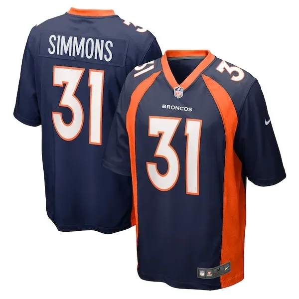None Justin Simmons Game Jersey - Navy | NFL Player Jersey | NFL Footb
