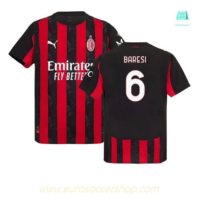 2025-2026 AC Milan Authentic Home Shirt (Baresi 6)