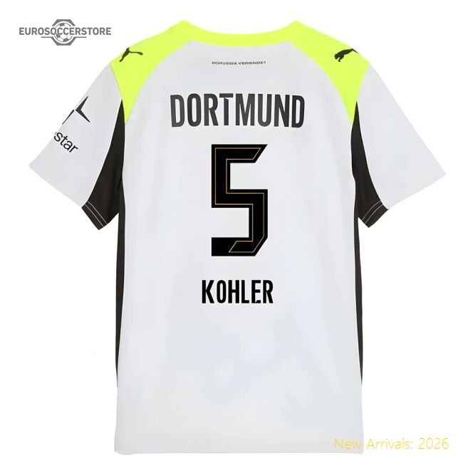 High-quality 2025-2026 Borussia Dortmund Away Shirt (kids) (kohler 5)