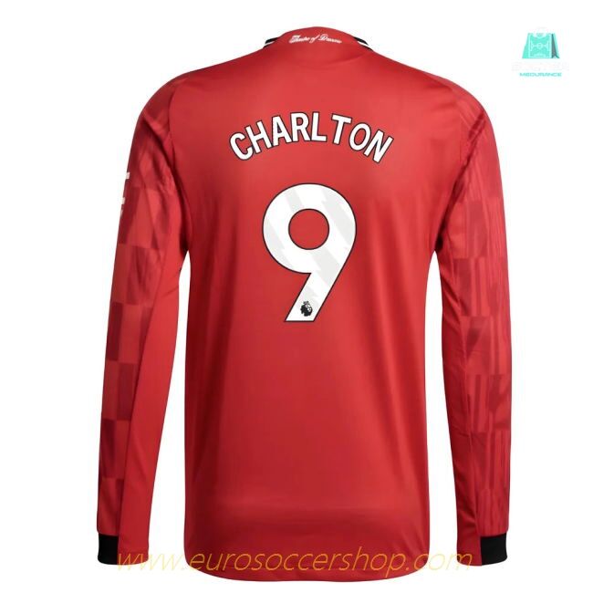 2025-2026 Man Utd Authentic Long Sleeve Home Shirt (Charlton 9)