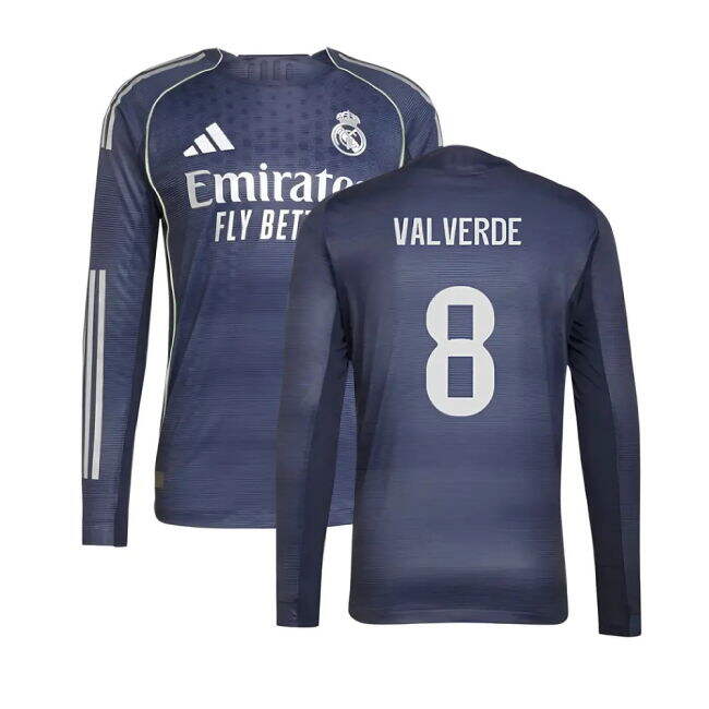 2025-2026 Real Madrid Long Sleeve Away Shirt for (Unisex