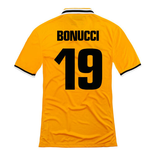 13-14 Juventus 19 Bonucci Away Yellow Jersey Shirt - Official Replica