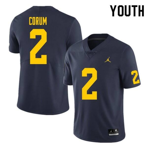 Youth Michigan Wolverines Navy #2 Jordan Team Color Performance