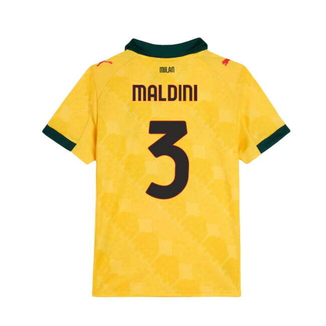 Fan Gear Acm Ac Milan Third Shirt Kids Maldini #3 Durable Material...