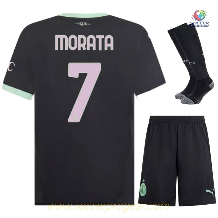 Milan AC Third Children's Edition Soccer Uniform Soccer Team Shirt 2024/25 Collection Morata