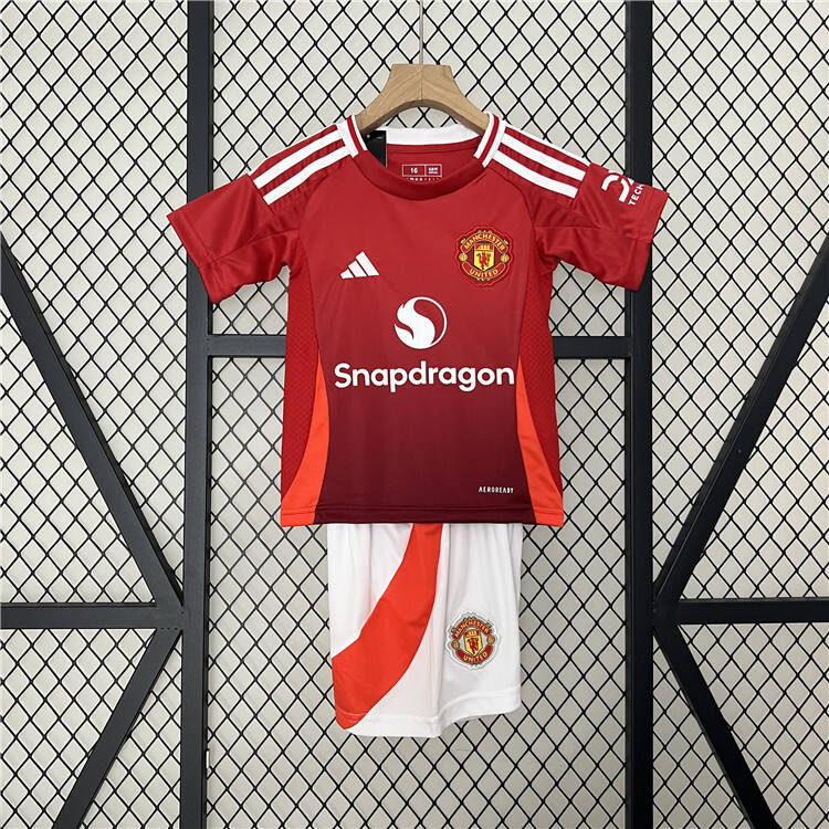Kids Manchester United 2425 Home Soccer Kit ShirtShorts - Official
