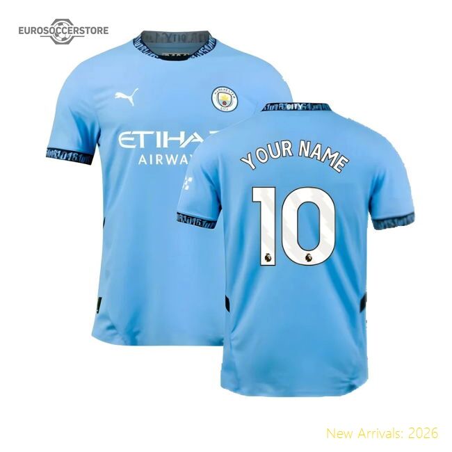 Authentic 2024-2025 Man City Home Authentic Shirt (your Name)