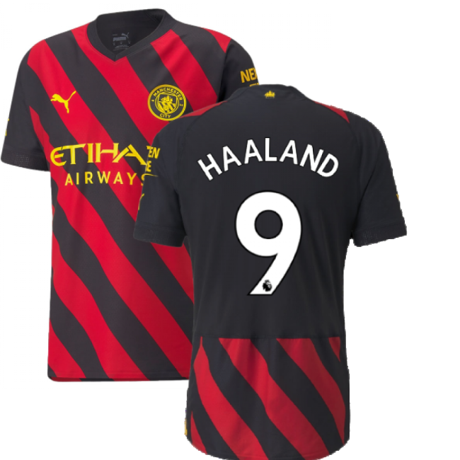 Football Man City Authentic Away Shirt Haaland #9 Professional Gra...
