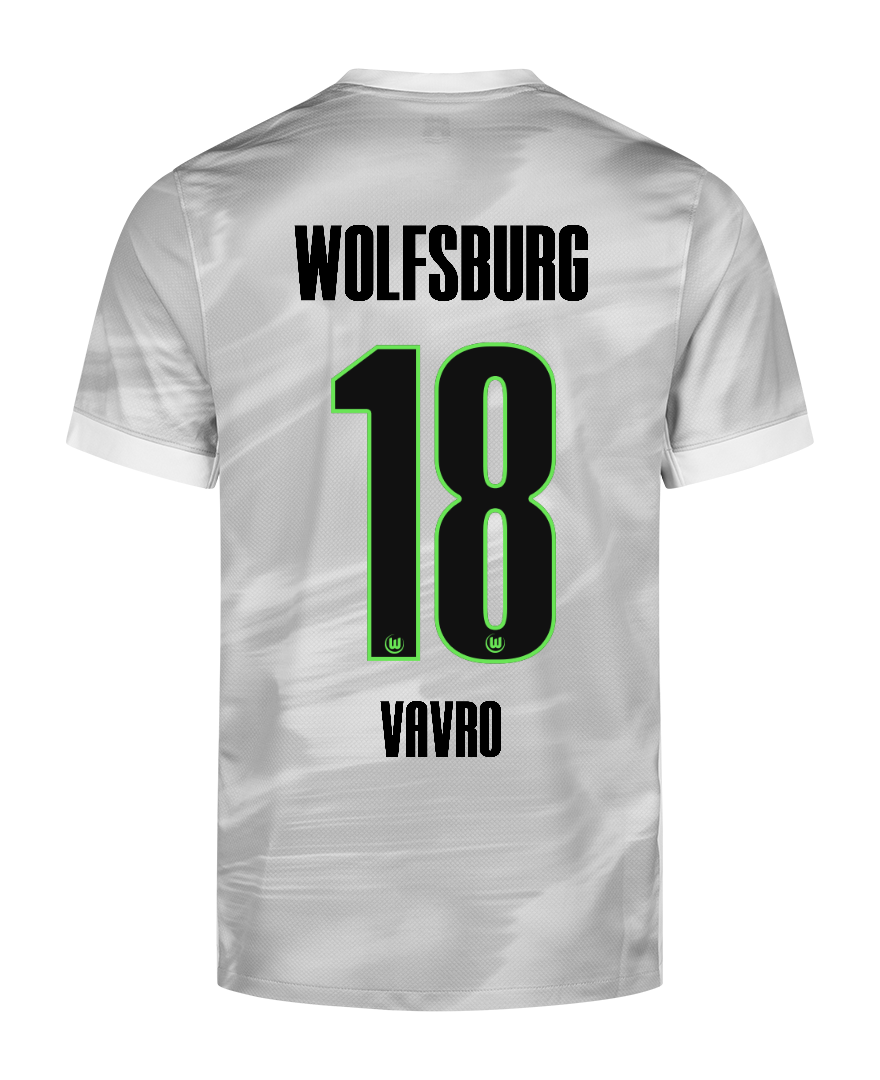 Wolfsburg 25-26 Season Away Jersey with VAVRO 18 Printing