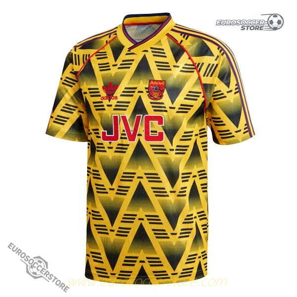 Arsenal 1991 - 1993 Season Away Retro Yellow Jersey Shirt