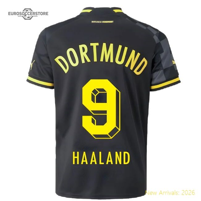 Popular 2022-2023 Borussia Dortmund Away Shirt (Kids) (Haaland 9)