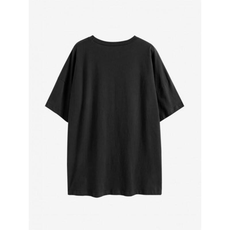 I Need A Huge Glass Of Wine Print Drop Shoulder T Shirt JG9415