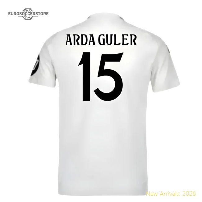 Top-grade 2024-2025 Real Madrid Authentic Home Kit (arda Guler 15)
