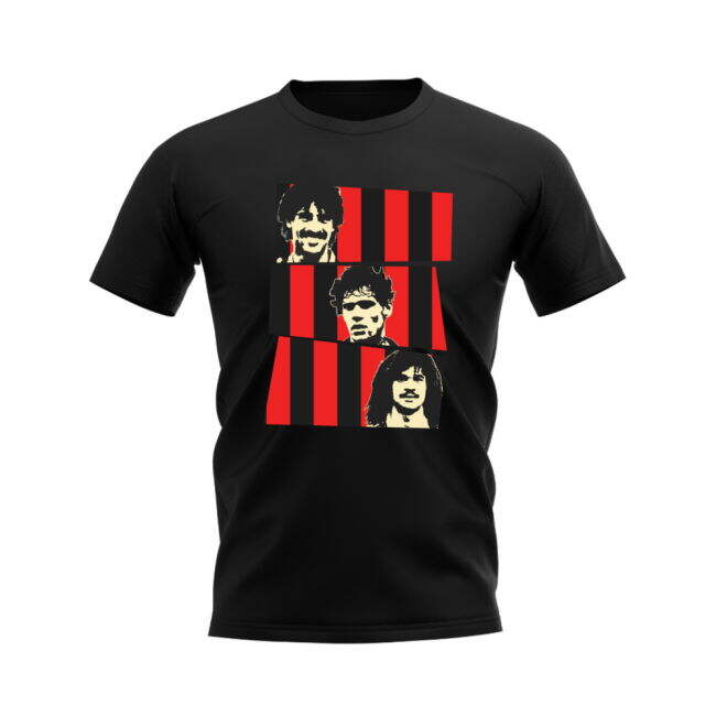 Van Basten Rijkaard Gullit AC Milan Trio T-Shirt (Black)