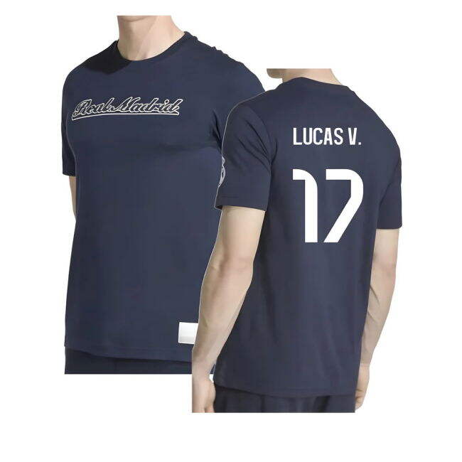 2025-2026 Real Madrid Trendy Football Shirt (Navy) Lightweight