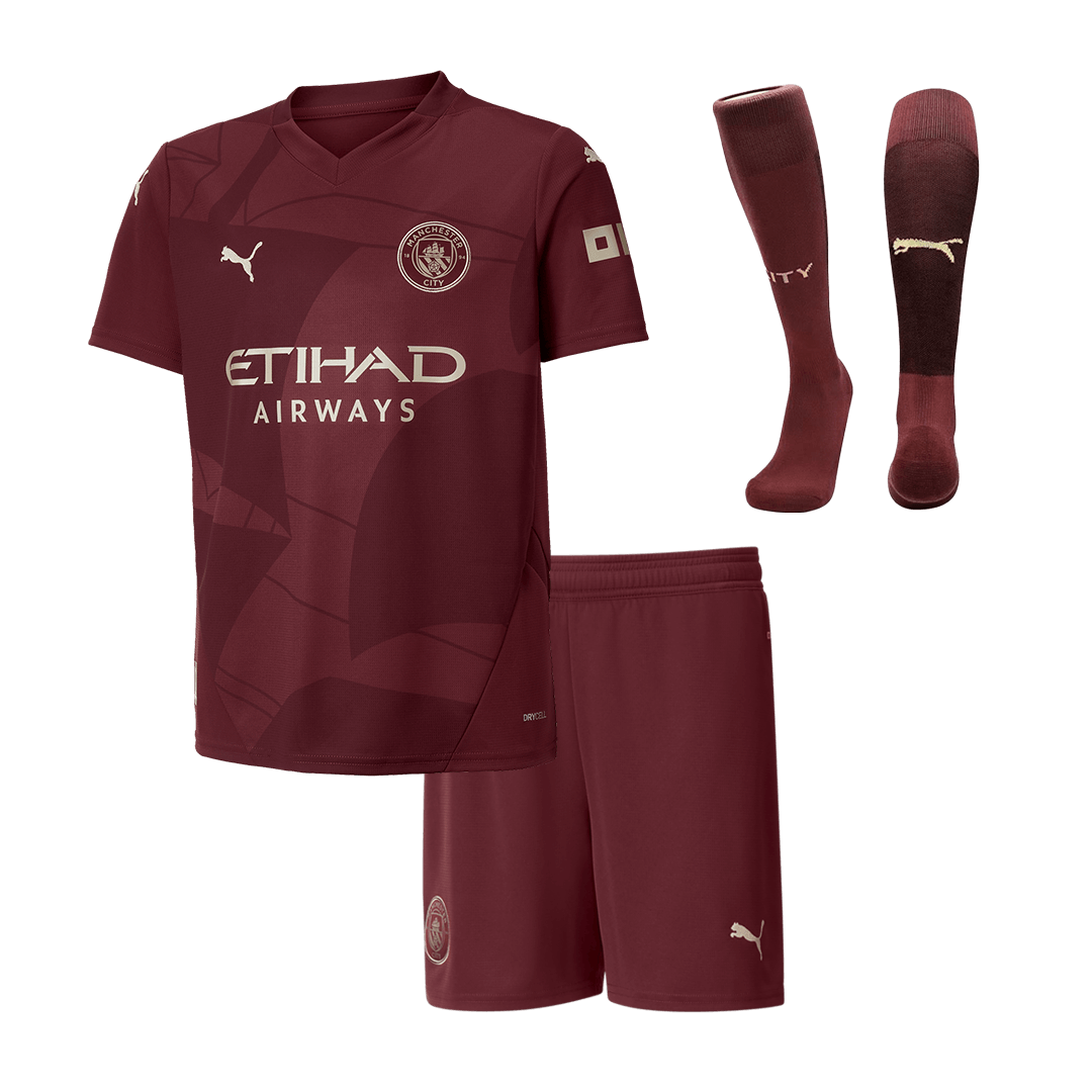 Kid's Manchester City Third Away Soccer Jersey Kit(Jersey+Shorts+Socks