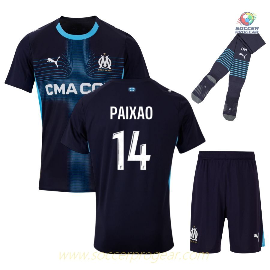 OM Children's Editionren's Away Soccer Football Kit Football Jersey 2025-26 Edition Paixao
