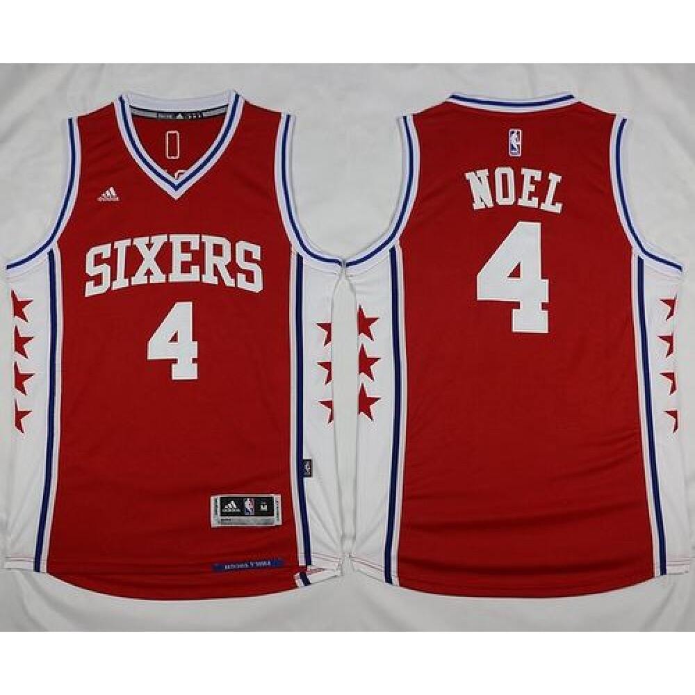 Fan Favorite Performance Men's Sixers #4 Nerlens Red Basketball Jersey