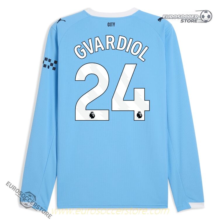 Manchester City 25-26 Season Home Long Sleeve GVARDIOL 24 Football Jersey