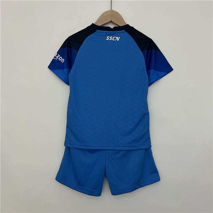 Kids 2223 Napoli Home Blue Football Kit ShirtShorts - Official