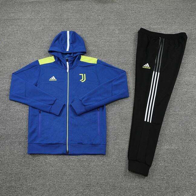 Match Quality Juventus 21-22 Blue Yellow Hoodie Jacket Tracksuit
