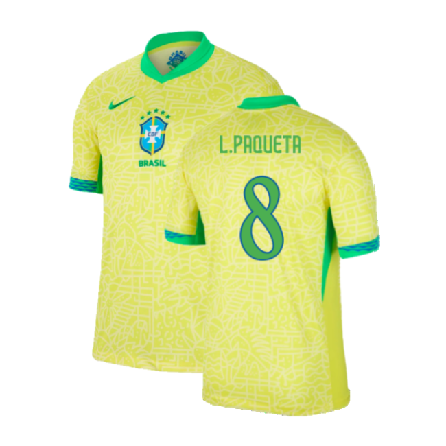 Paqueta 8 Official Licensed Brazil Home Fan Shirt for Adults (2)