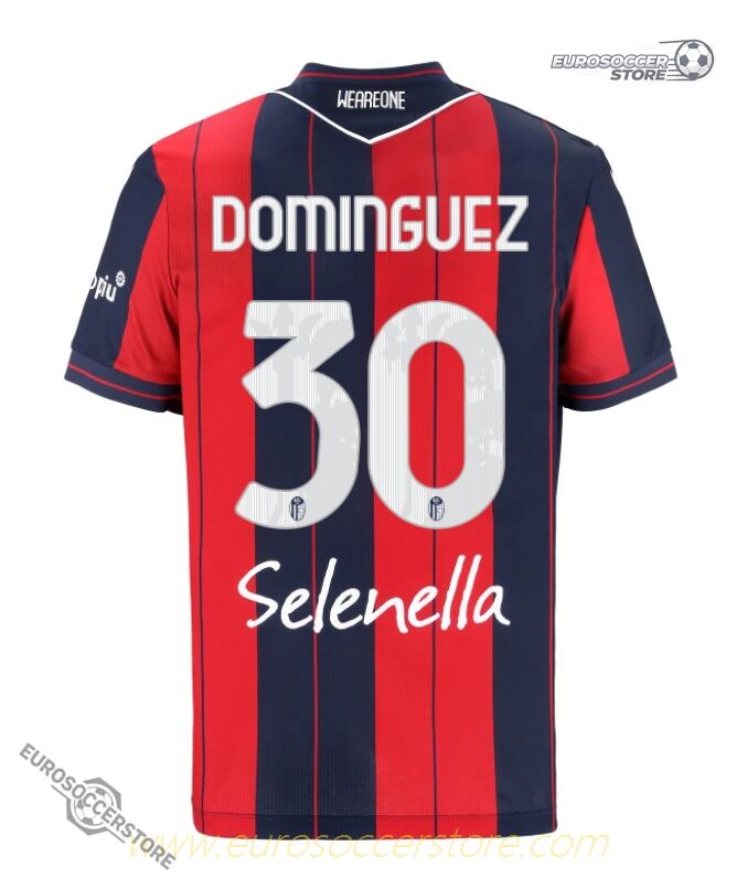 Bologna 25 - 26 Home DOMINGUEZ 30 Football Jersey
