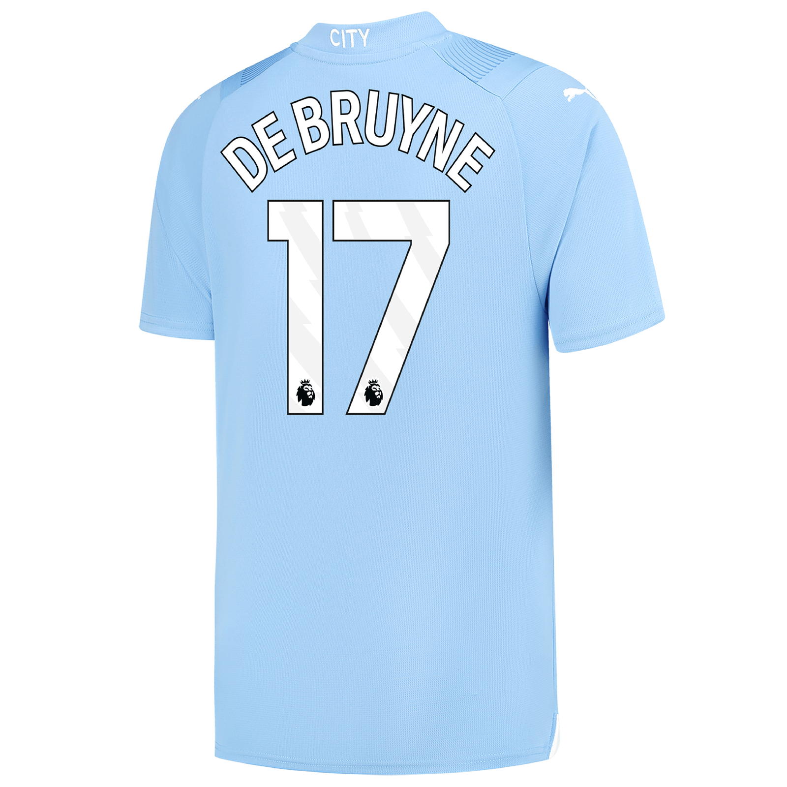 The 23-24 Home Jersey of Manchester City featuring DE BRUYNE with the number 17.