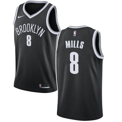 BKN #8 Patty Mills Authentic 2024 Icon NBA Jersey - Black Swingman