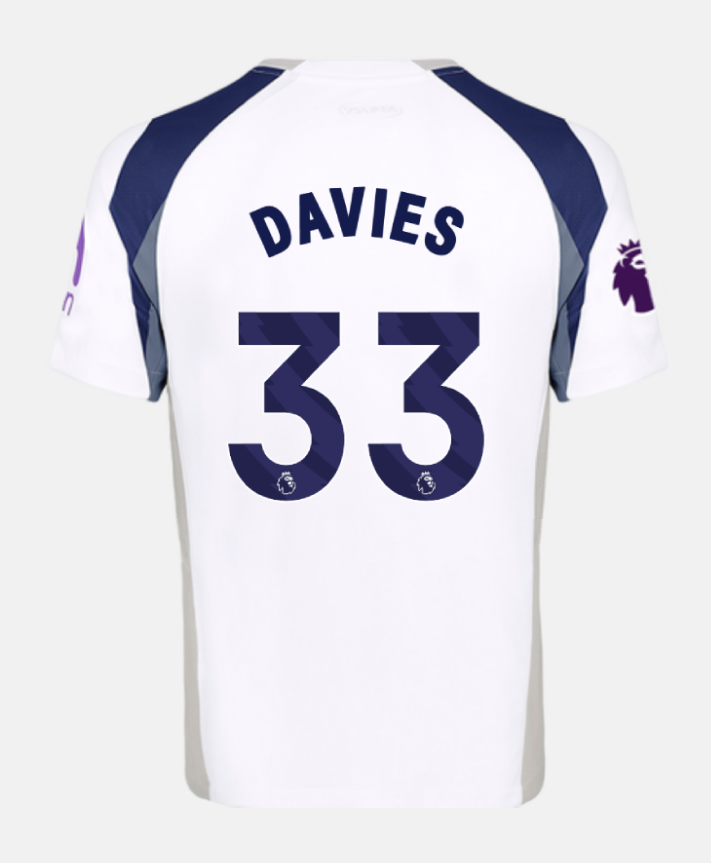 Home Jersey of Tottenham Hotspur: DAVIES 33 for the 25-26 Season