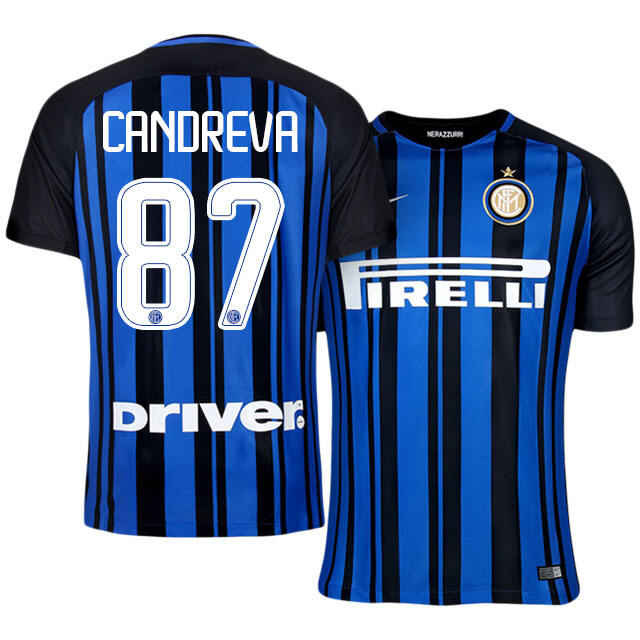 Inter Milan Home 201718 87 Antonio Candreva Soccer Jersey Shirt -