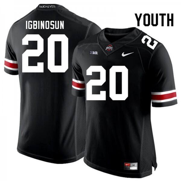 Youth Ohio State Buckeyes #20 Davison Igbinosun Black Nike Stitch Jersey