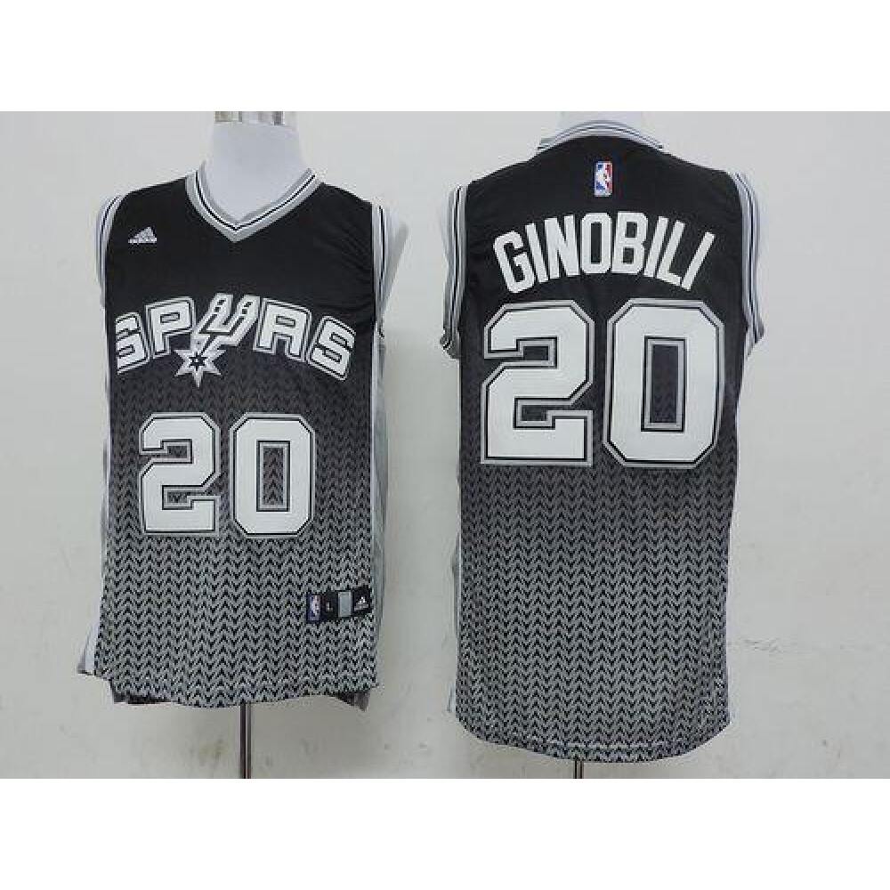 Spurs #20 Manu Ginobili Black Resonate Fashion Swingman Stitched NBA Jersey