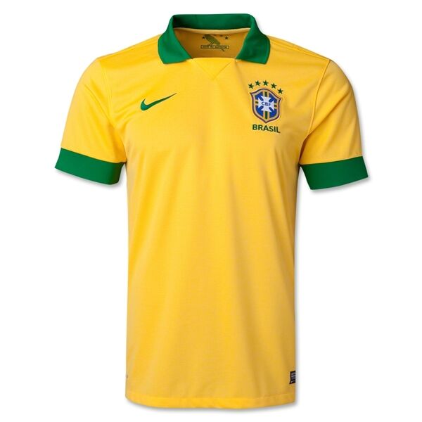 Authentic 1314 Brazil 10 NEYMAR JR Yellow Home Jersey Shirt
