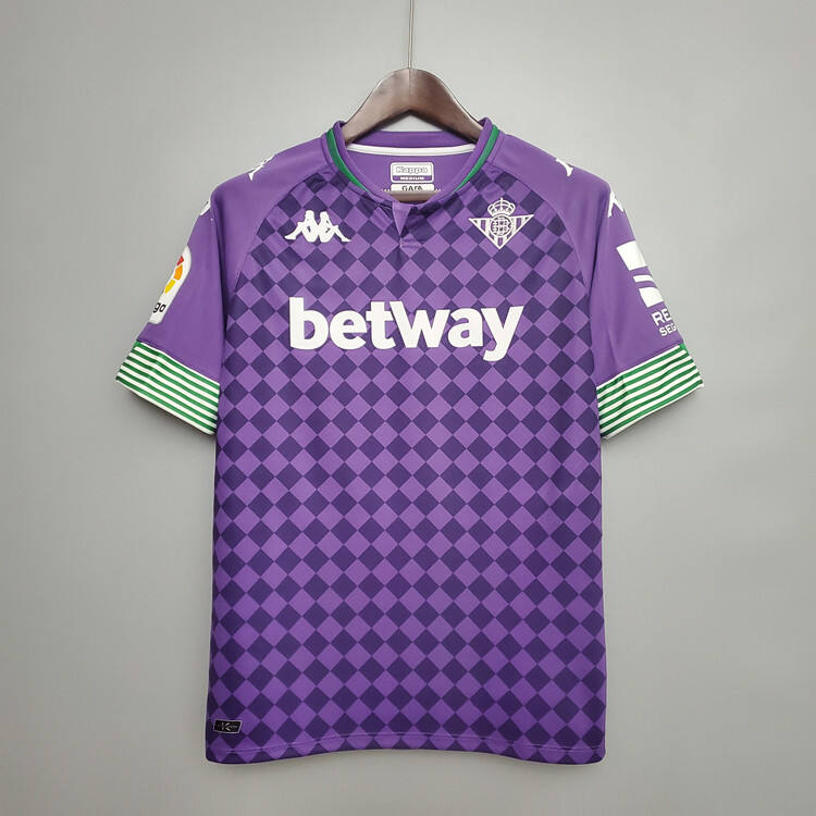 Real Betis 20-21 Away Purple Soccer Jersey Football Shirt - Official
