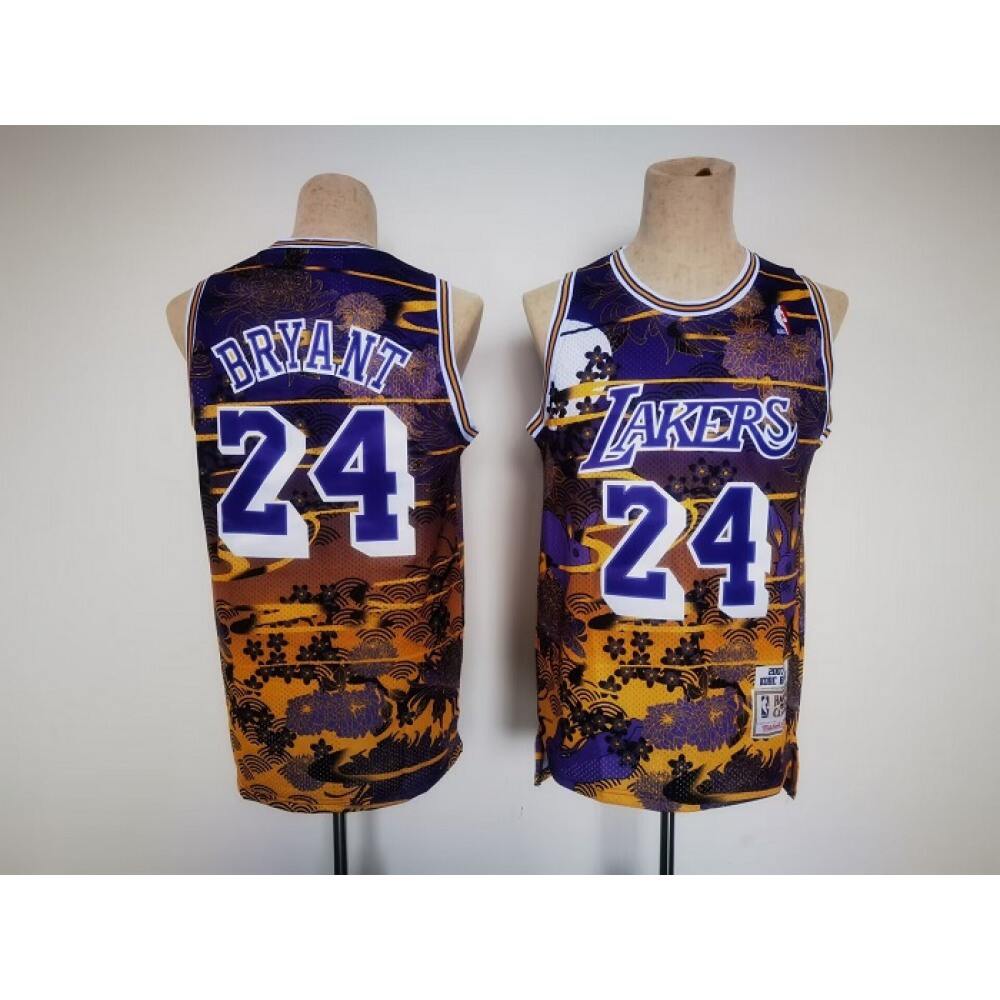 Men's Los Angeles Lakers #24 Kobe Bryant Purple Throwback basketball Jersey