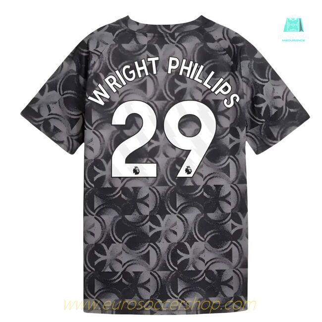 2025-2026 Man City Warm Up Jersey (Black) - Kids (Wright Phillips 29)