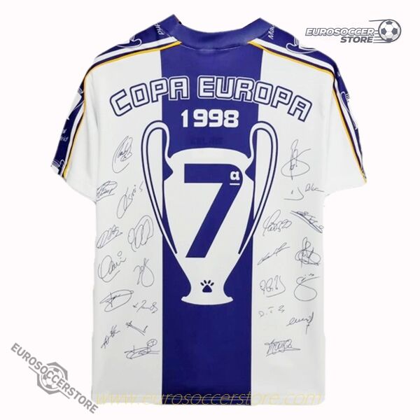 Real Madrid's 7th Copa Europa Champion Jersey from the 1997-1998 season.